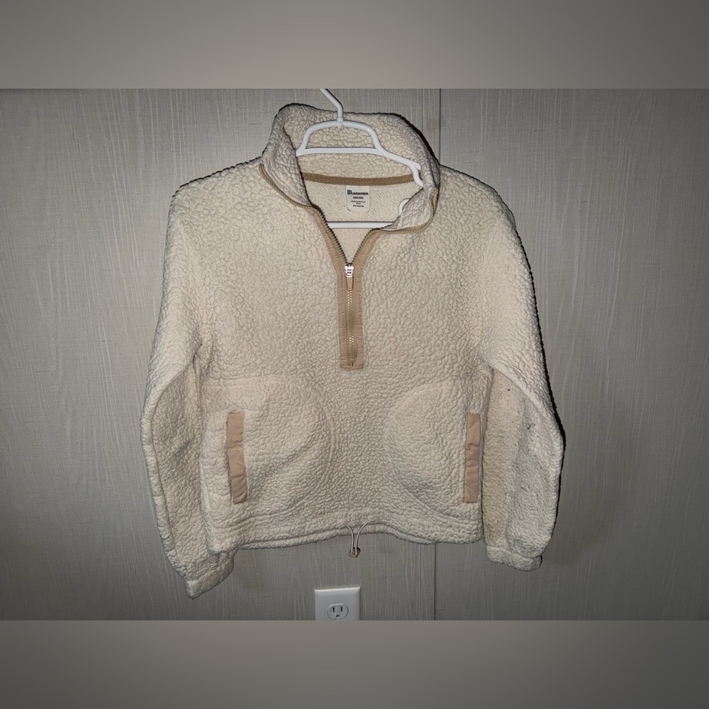 No Boundaries Cream Sherpa Zip-Up Jacket